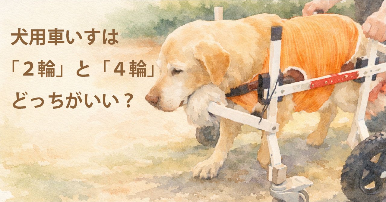2輪と4輪の犬用車椅子