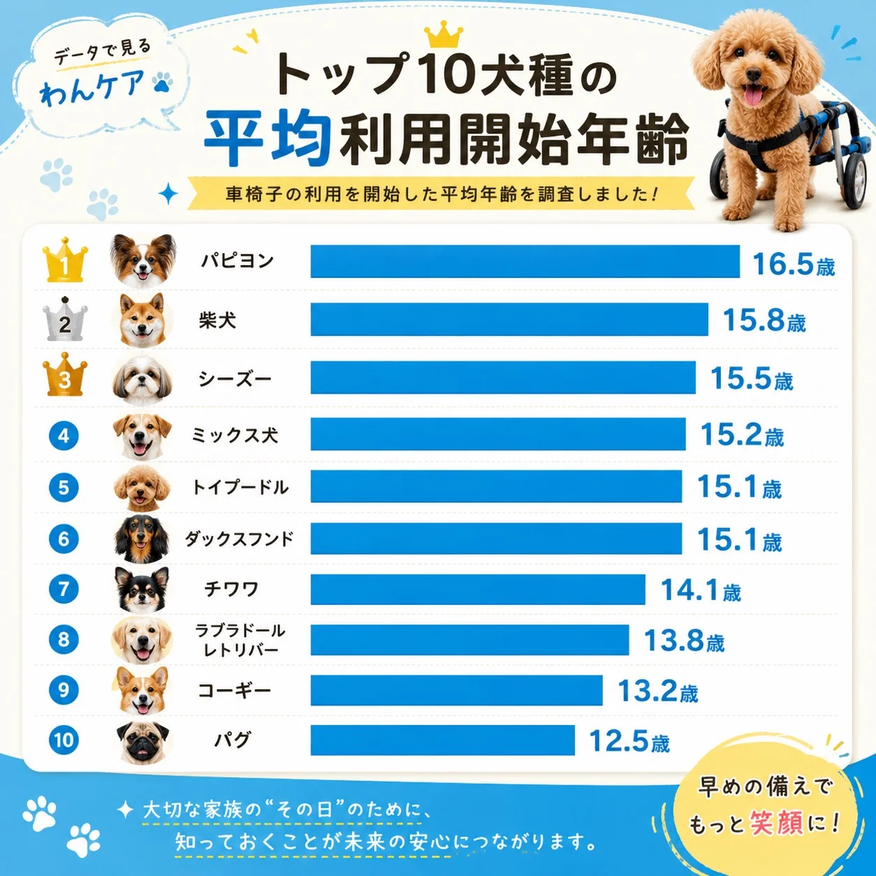 犬種別 平均利用開始年齢 棒グラフ