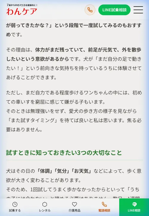 犬用車いす はじめてのチェックリスト（体調、タイミング、場所）