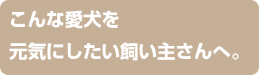 こんな愛犬を元気にしたい方へ