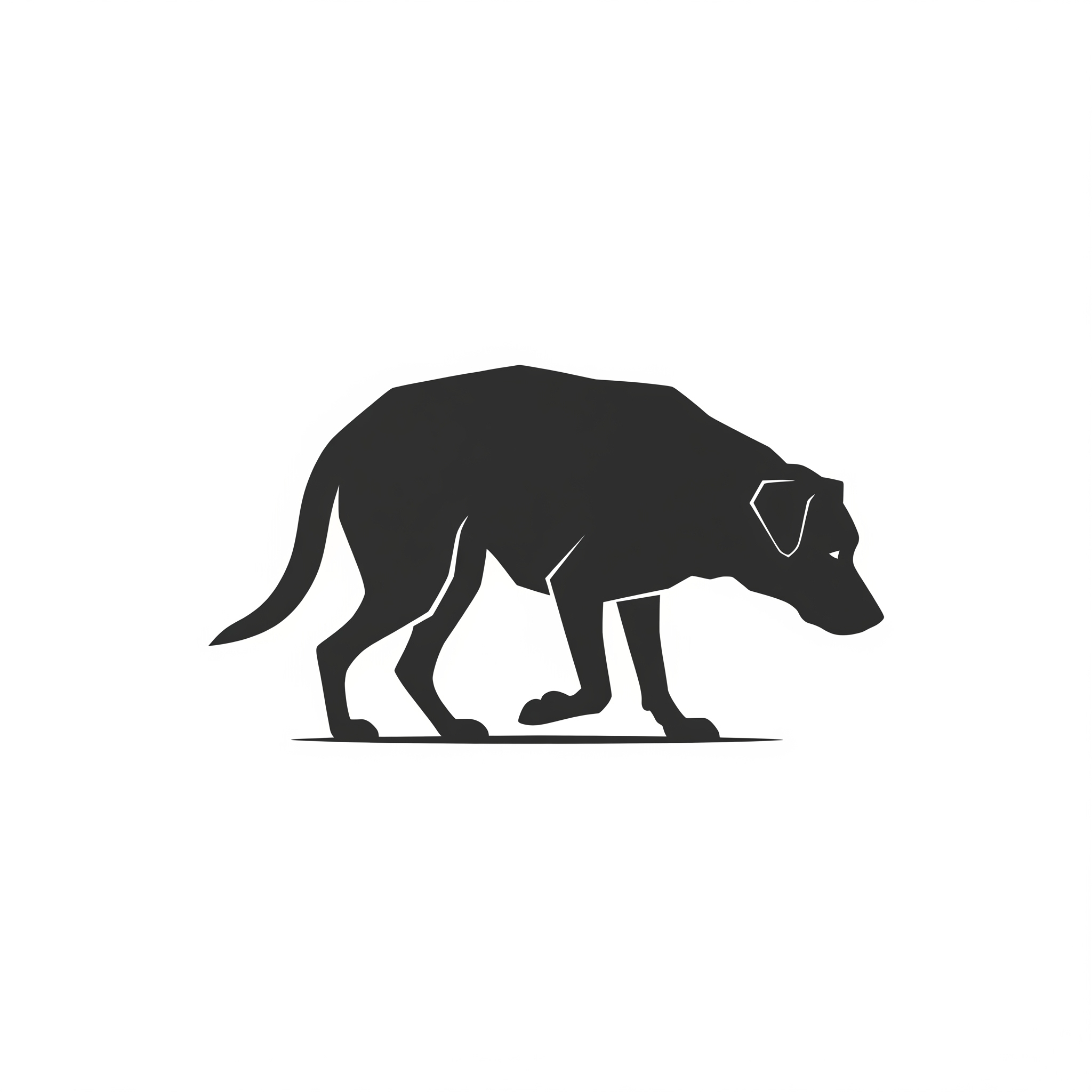 異常のある立ち姿の犬のイラスト(腰が落ちているなど)