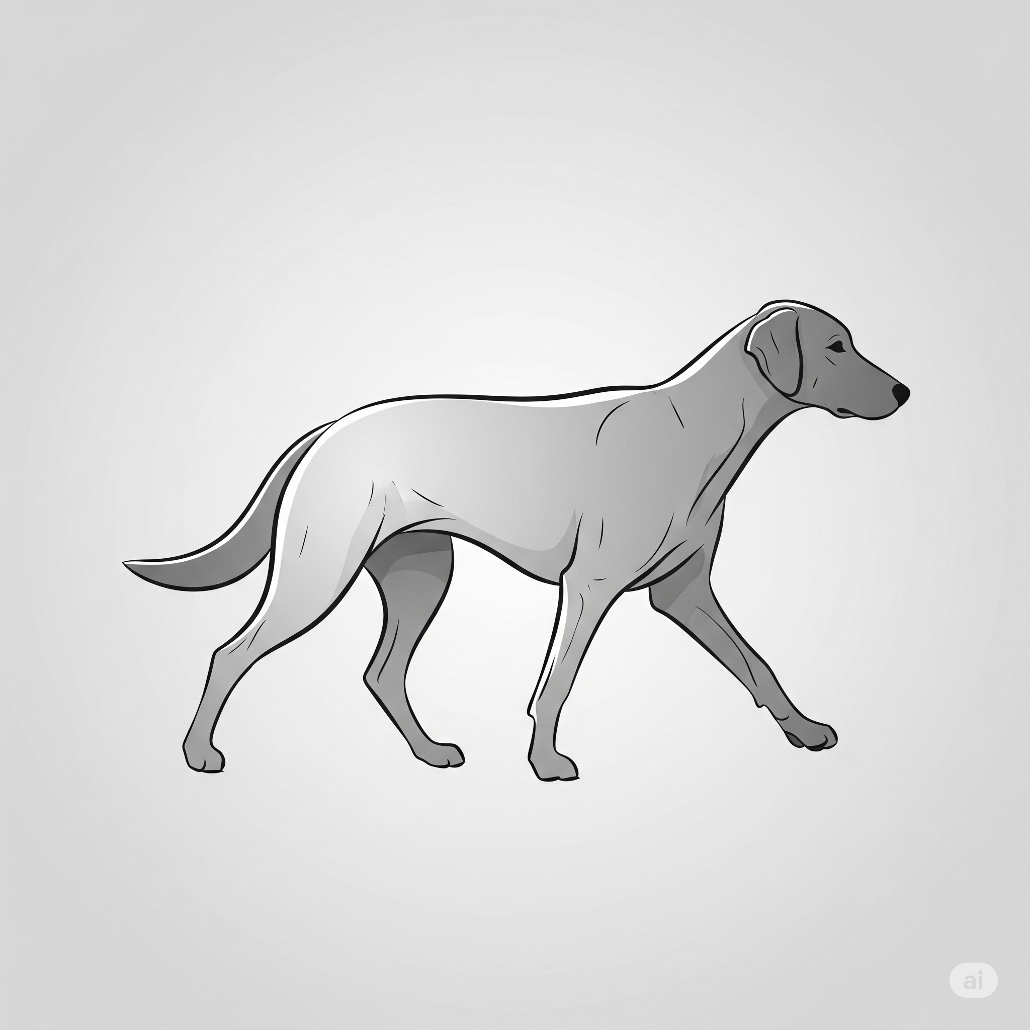 スムーズに歩く犬の写真