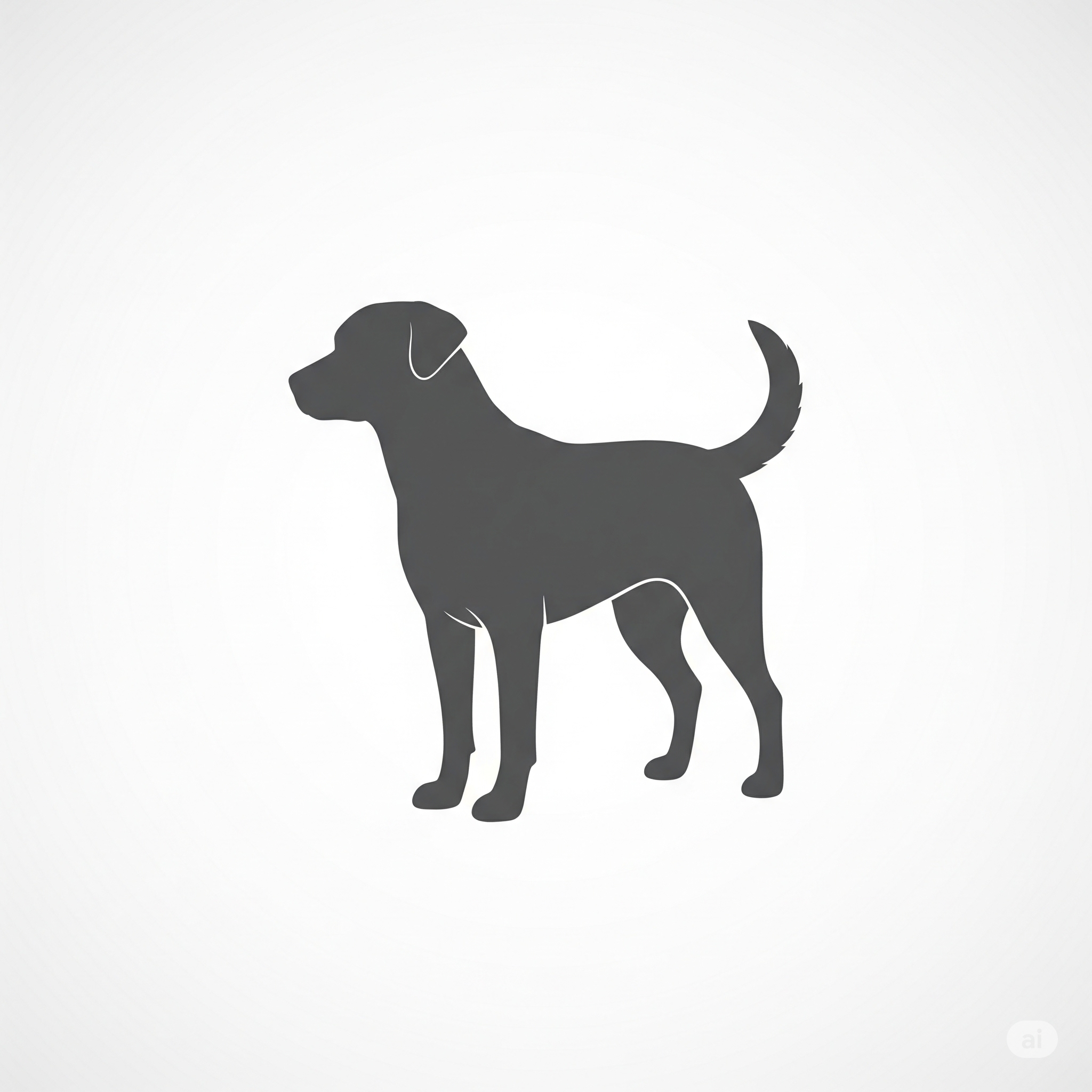 正常な立ち姿の犬のイラスト